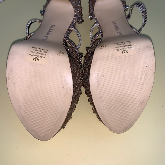🔥GIANNI BINI GOLD STUDDED HEELS🔥WORN ONCE-WEDDING. SIZE 8. 5in heel. - Picture 5 of 10
